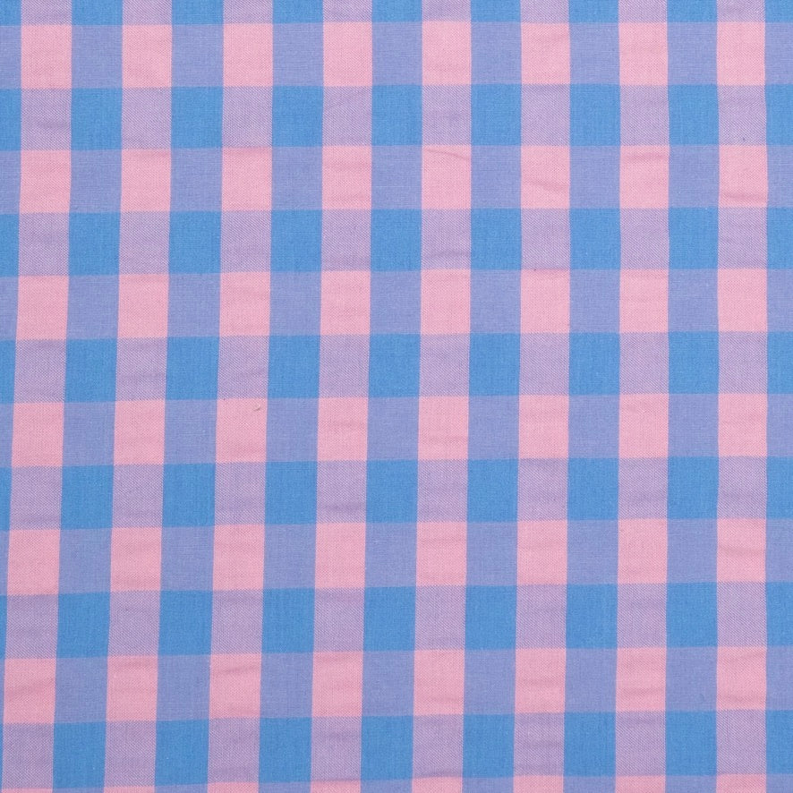 VICHY SEERSUCKER MAXI PASTEL ROSA - AZUL