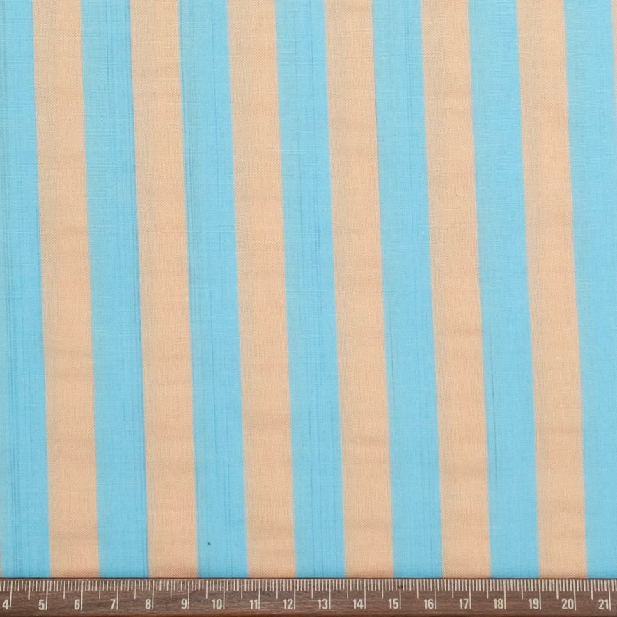 POPELÍN ESTAMPADO RAYAS PASTEL NARANJA - AZUL