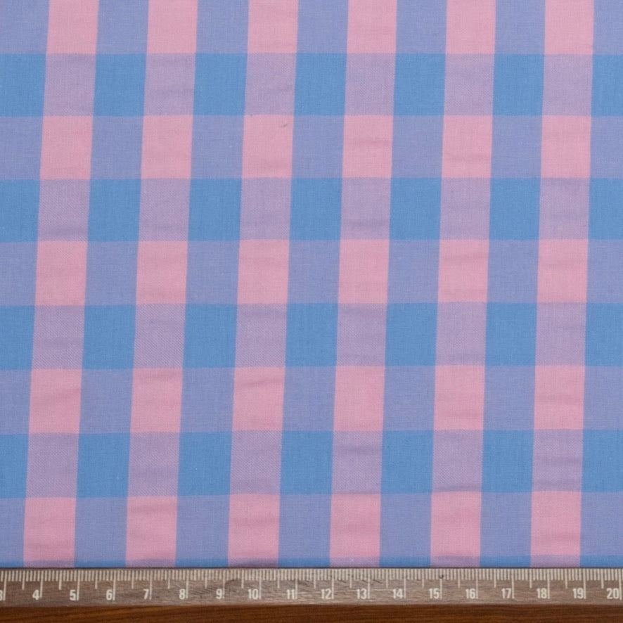 VICHY SEERSUCKER MAXI PASTEL ROSA - AZUL