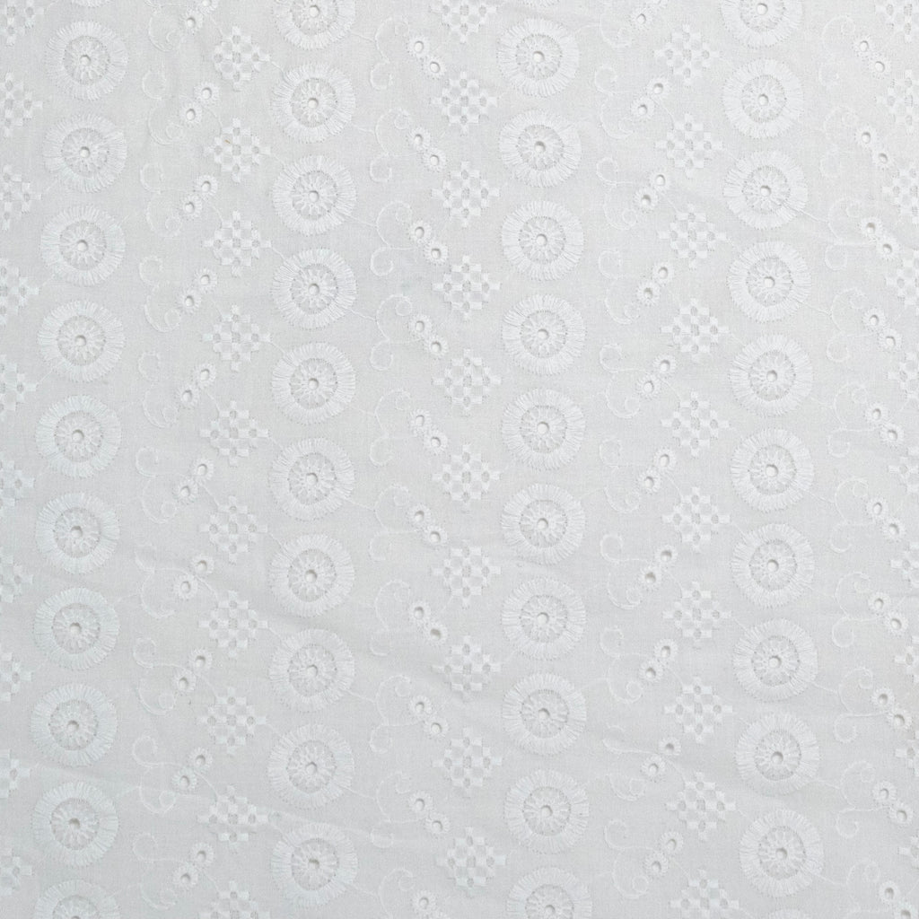 BRODERIE ANGLAISE À BORDURE FERMÉE BLANC OPTIQUE