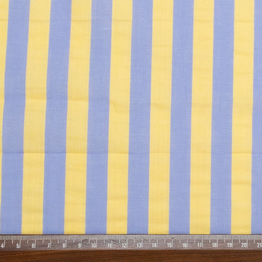 POPELÍN ESTAMPADO RAYAS PASTEL AMARILLO - LILA
