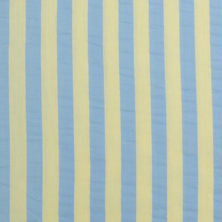 POPELÍN ESTAMPADO RAYAS PASTEL AMARILLO - AZUL