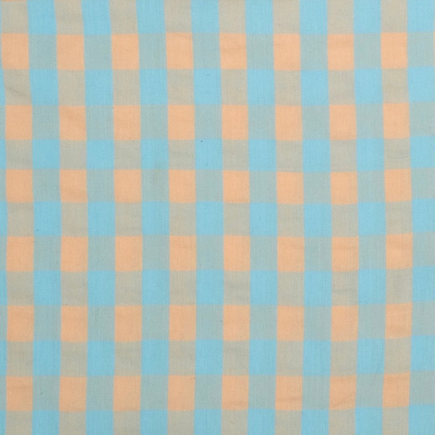VICHY SEERSUCKER MAXI PASTEL AZUL - NARANJA
