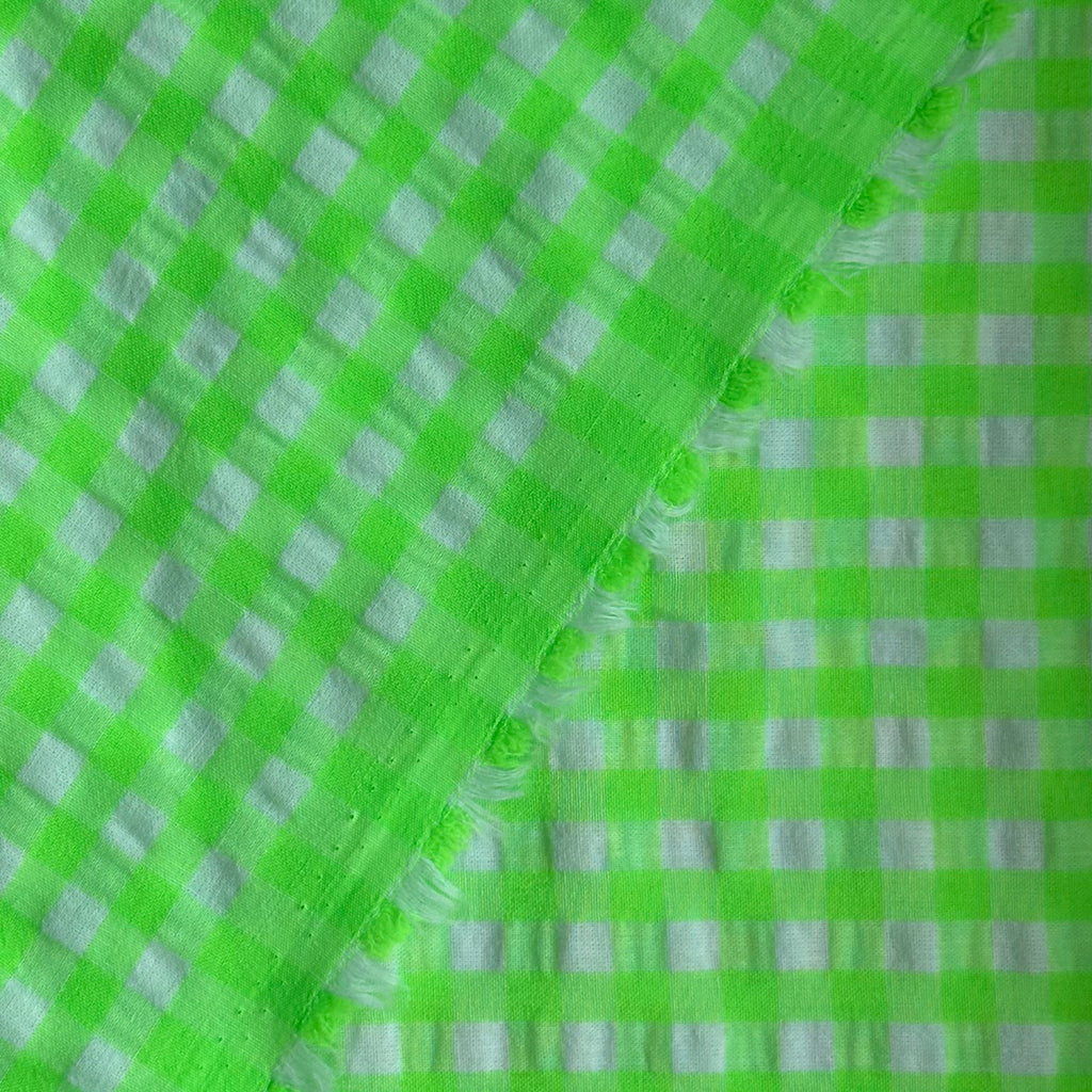 VICHY SEERSUCKER VERDE FLUOR