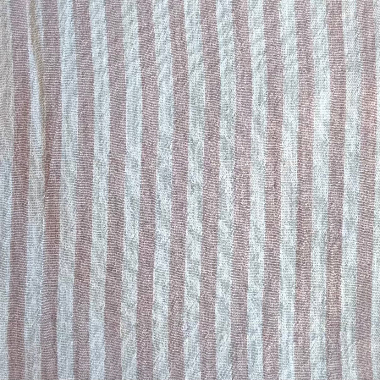 MUSELINA ESTAMPADA A RAYAS ROSA PALO