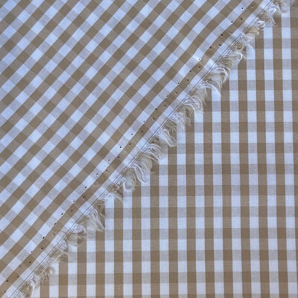VICHY ALGODÓN BEIGE - BLANCO