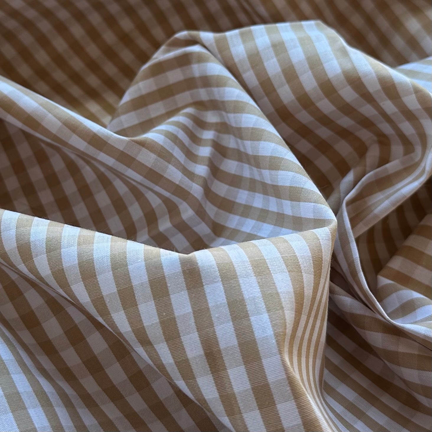 VICHY ALGODÓN BEIGE - BLANCO