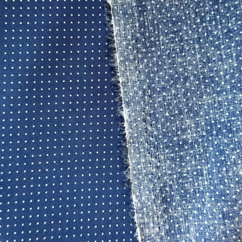 POPELIN ESTAMPADO LUNARES MARINO