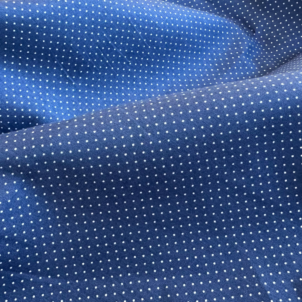 POPELIN ESTAMPADO LUNARES MARINO