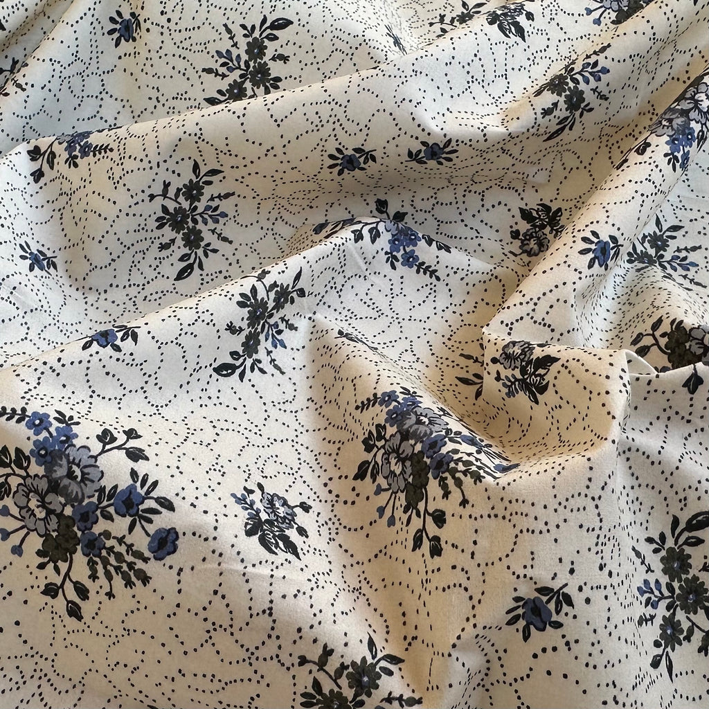 POPELIN ESTAMPADO FLORAL BLANCO