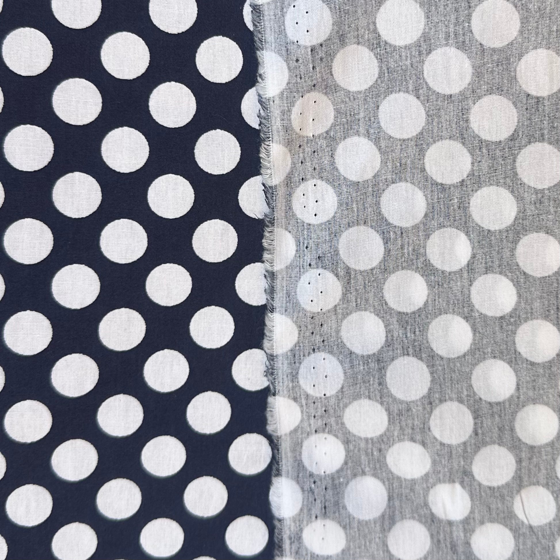 POPELIN ESTAMPADO LUNARES MARINO