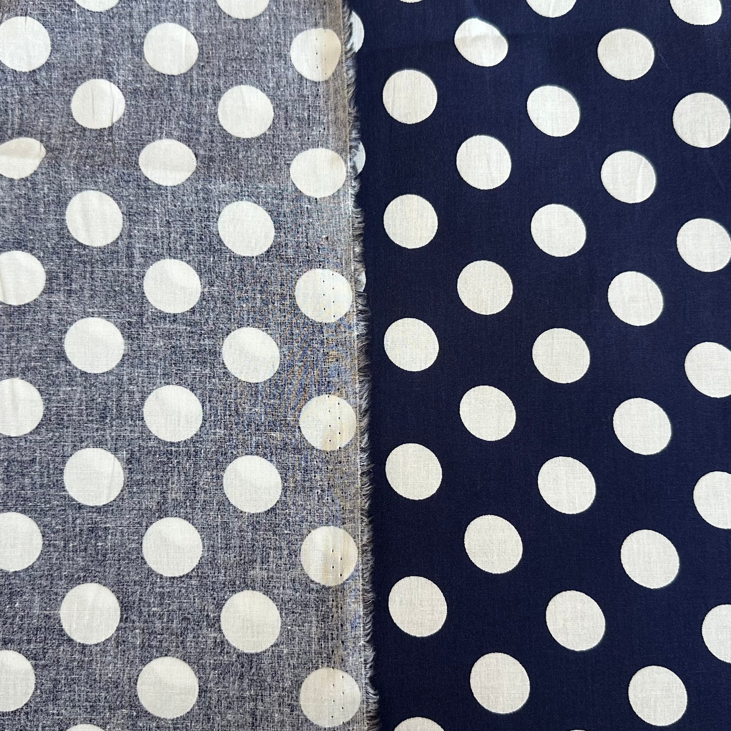 POPELIN ESTAMPADO TOPOS AZUL OSCURO