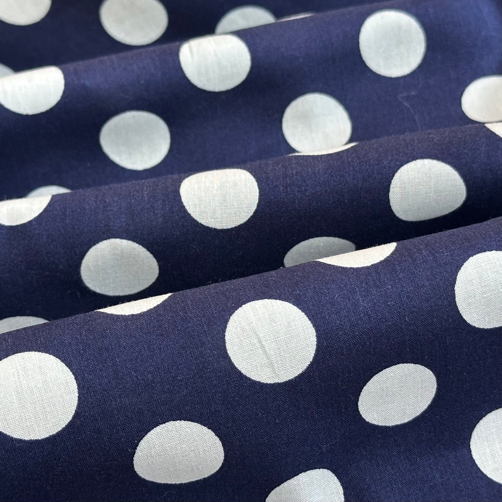 POPELIN ESTAMPADO TOPOS AZUL OSCURO