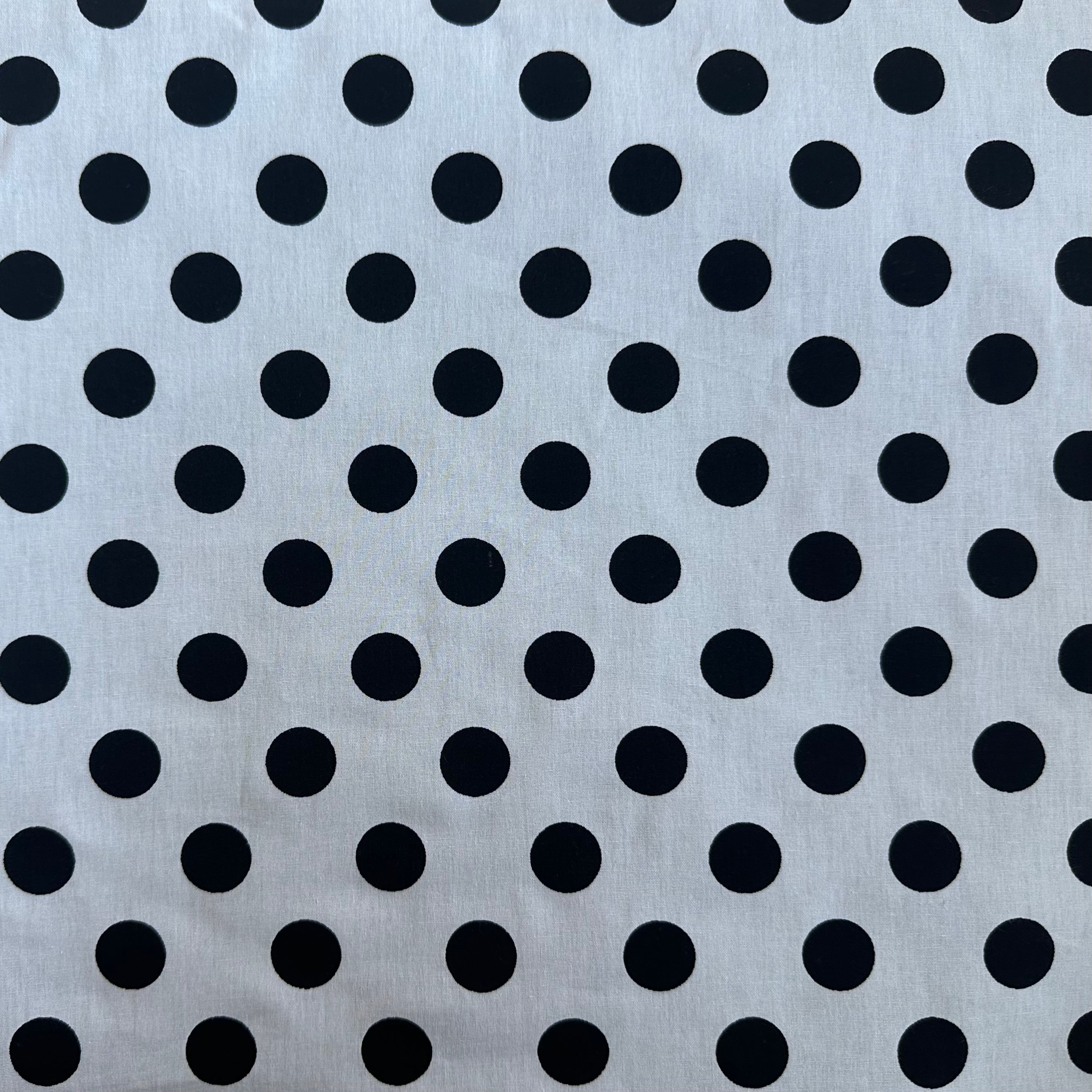 POPELIN ESTAMPADO TOPOS BLANCO Y NEGRO