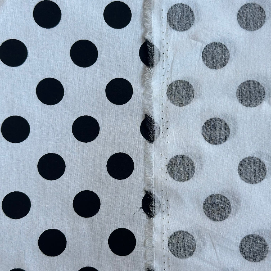 POPELIN ESTAMPADO TOPOS BLANCO Y NEGRO