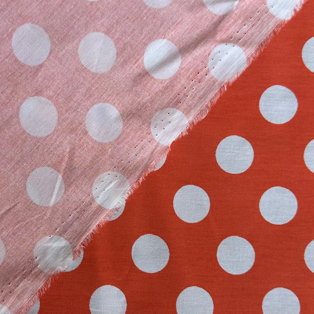 POPELIN ESTAMPADO TOPOS NARANJA