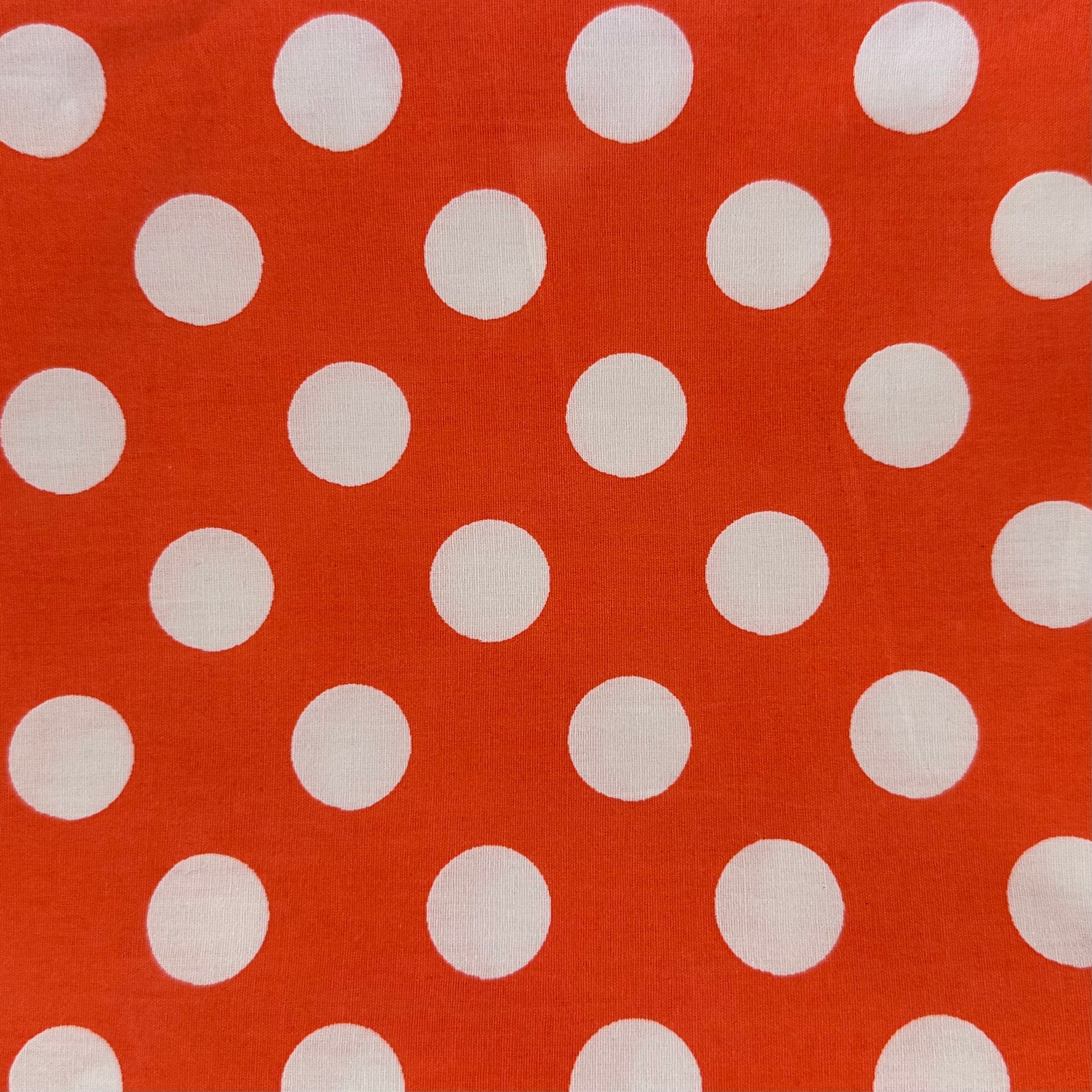 POPELIN ESTAMPADO TOPOS NARANJA