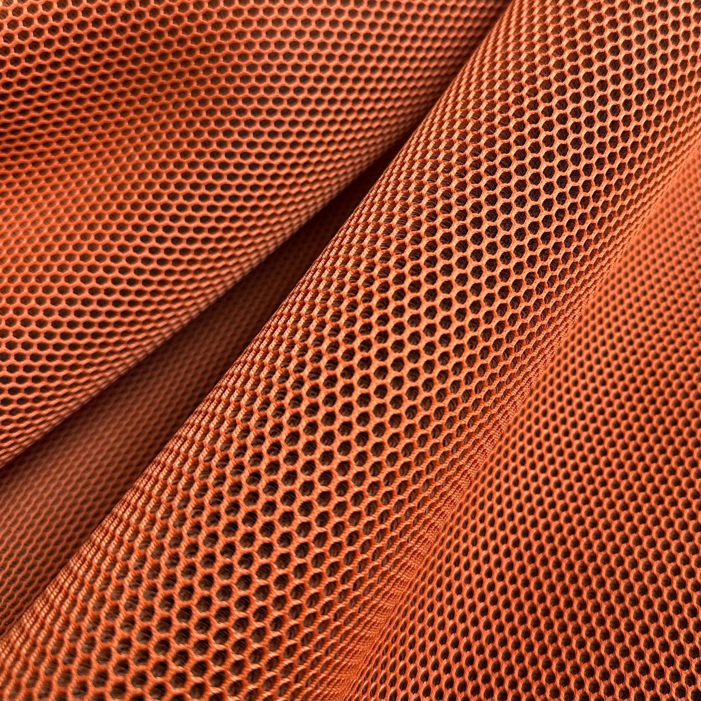 TEJIDO 3D BICOLOR NARANJA - NEGRO