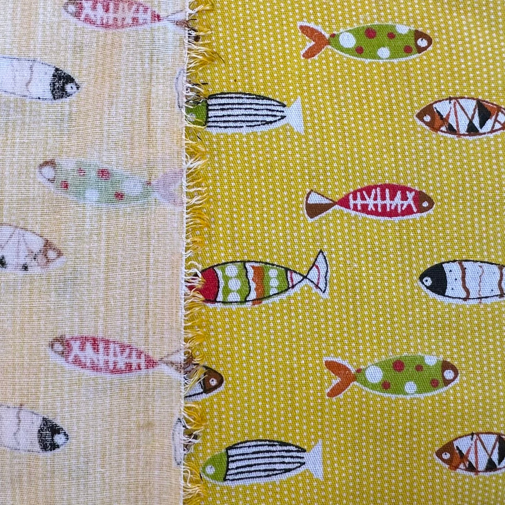 POPELÍN ESTAMPADO INFANTIL PECES AMARILLO