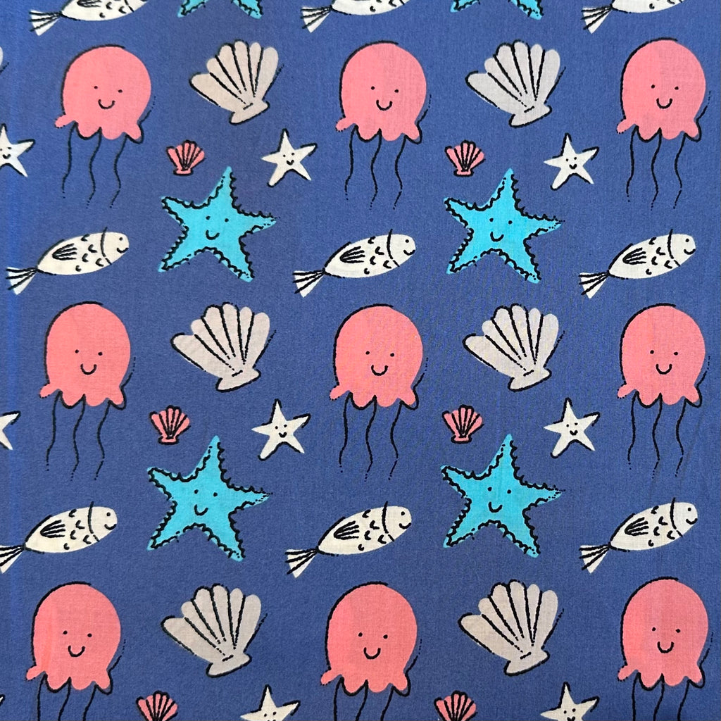 POPELÍN ESTAMPADO INFANTIL FONDO MARINO