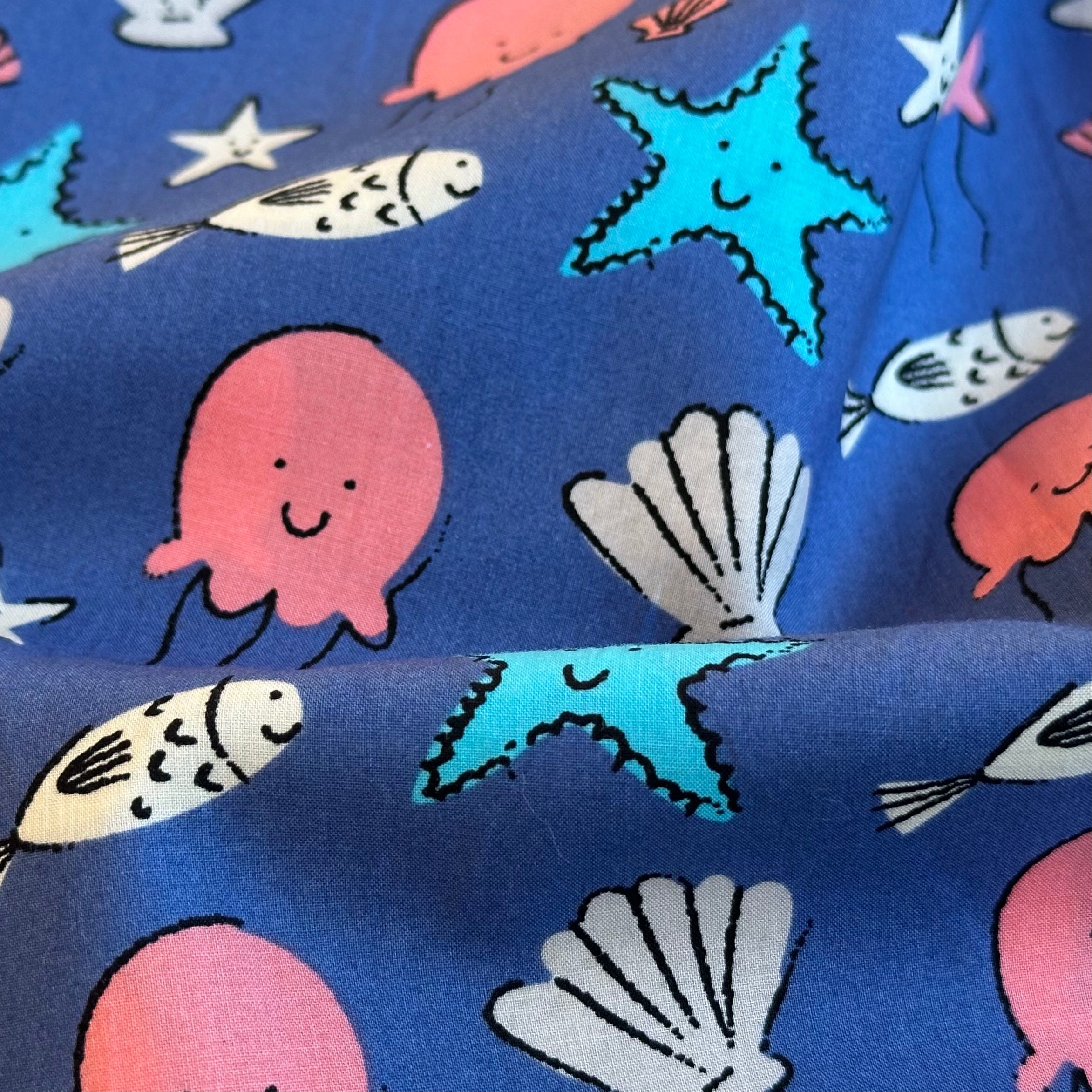 POPELÍN ESTAMPADO INFANTIL FONDO MARINO