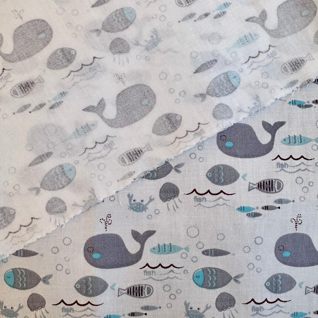 POPELÍN ESTAMPADO INFANTIL BALLENAS
