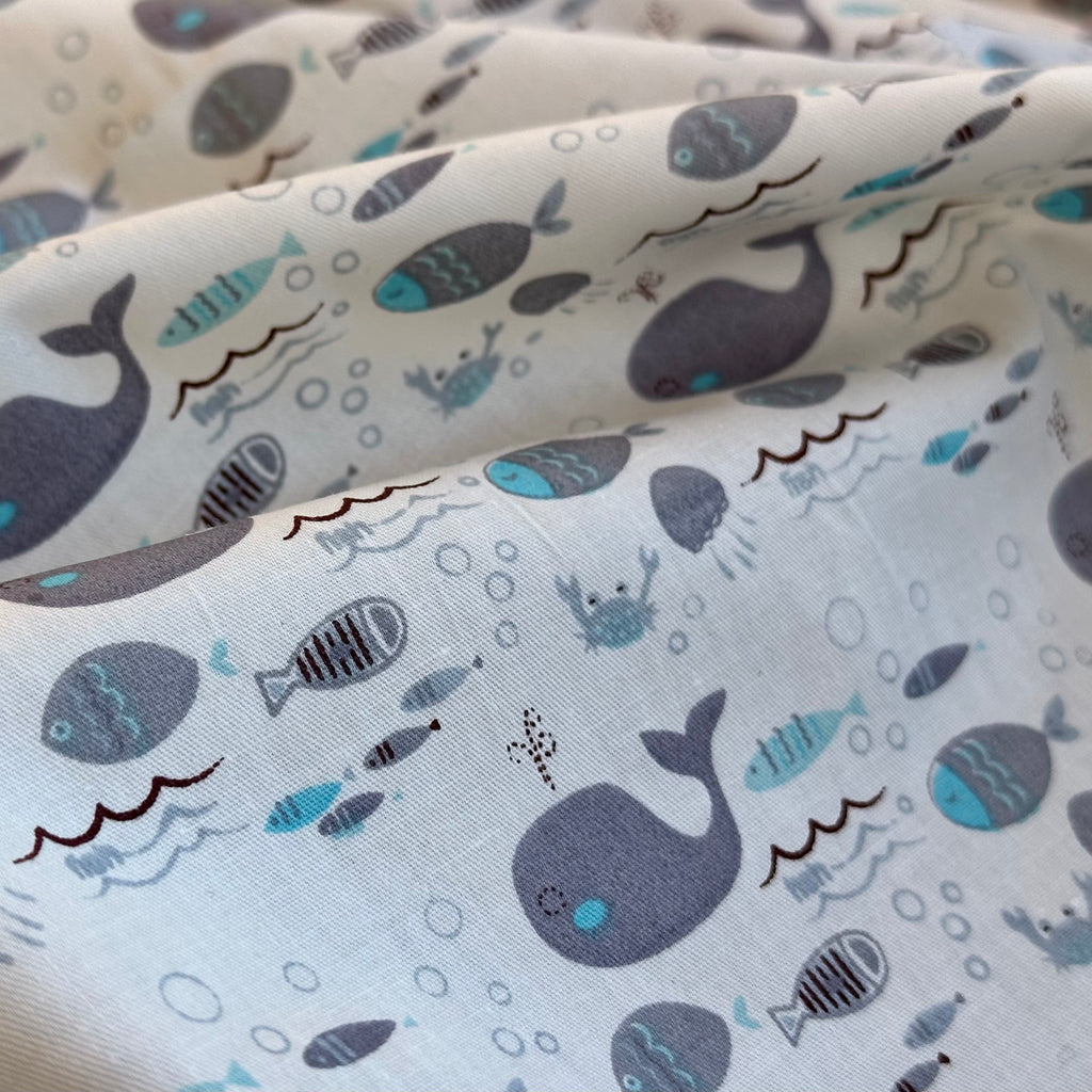 POPELÍN ESTAMPADO INFANTIL BALLENAS