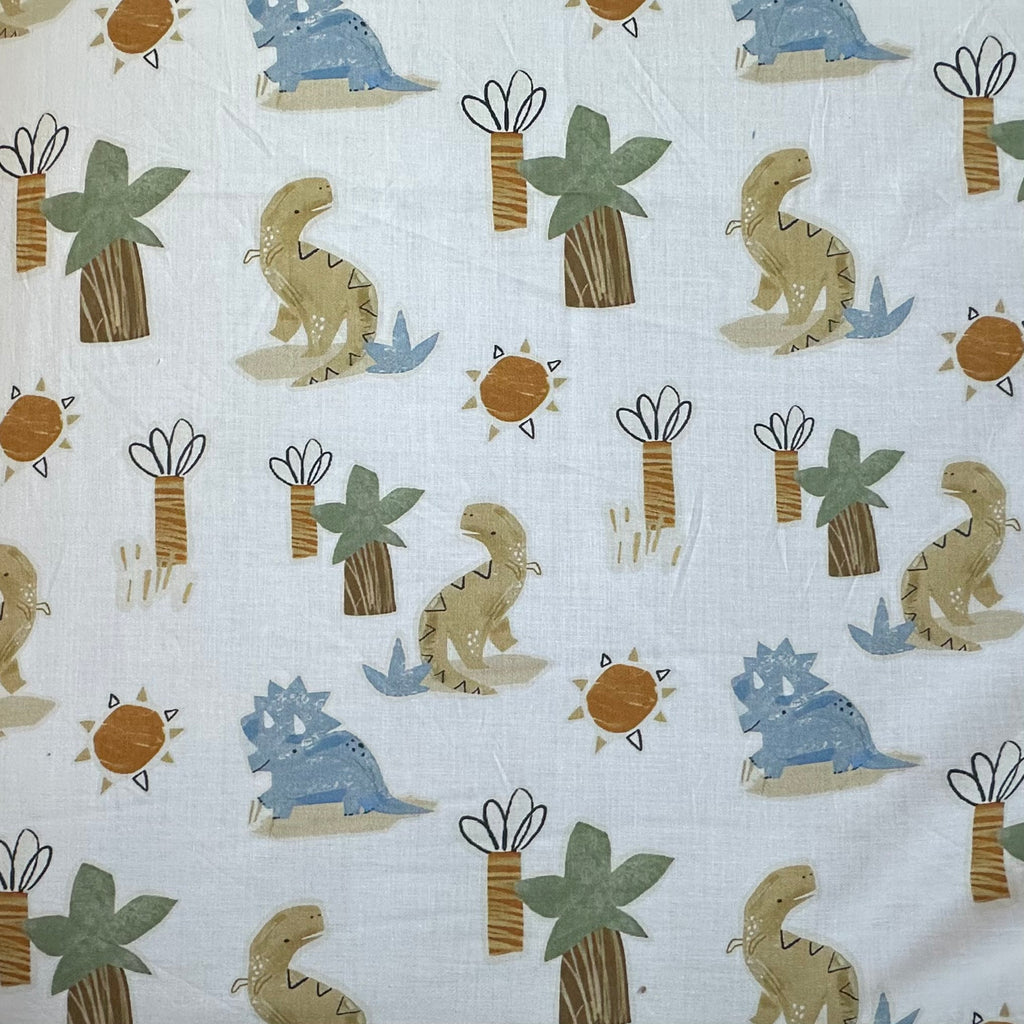 POPELÍN ESTAMPADO INFANTIL DINOS BLANCO