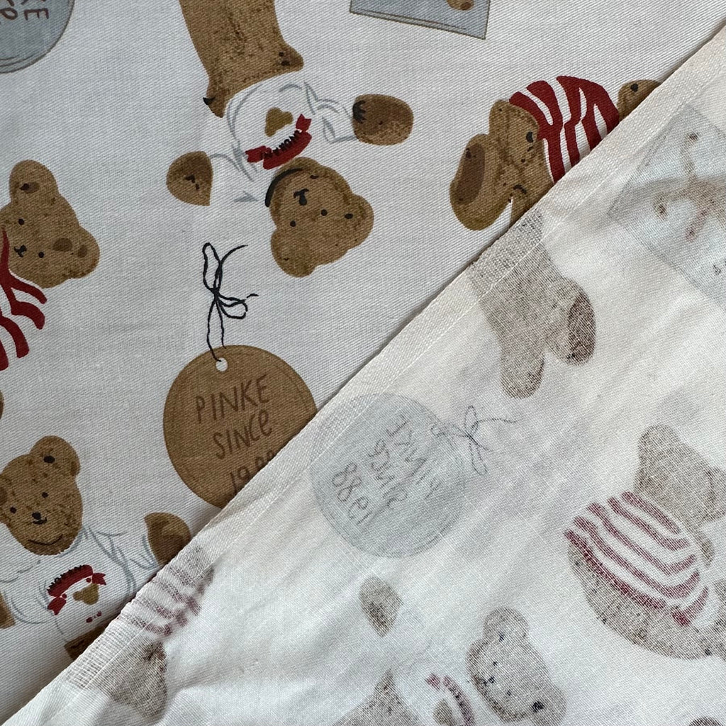 POPELÍN ESTAMPADO INFANTIL DIGITAL OSITOS ROJO