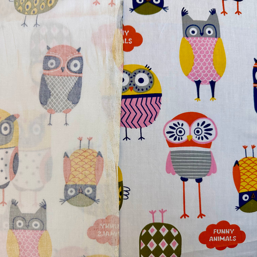 POPELÍN ESTAMPADO INFANTIL FUNNY BUHOS BLANCO