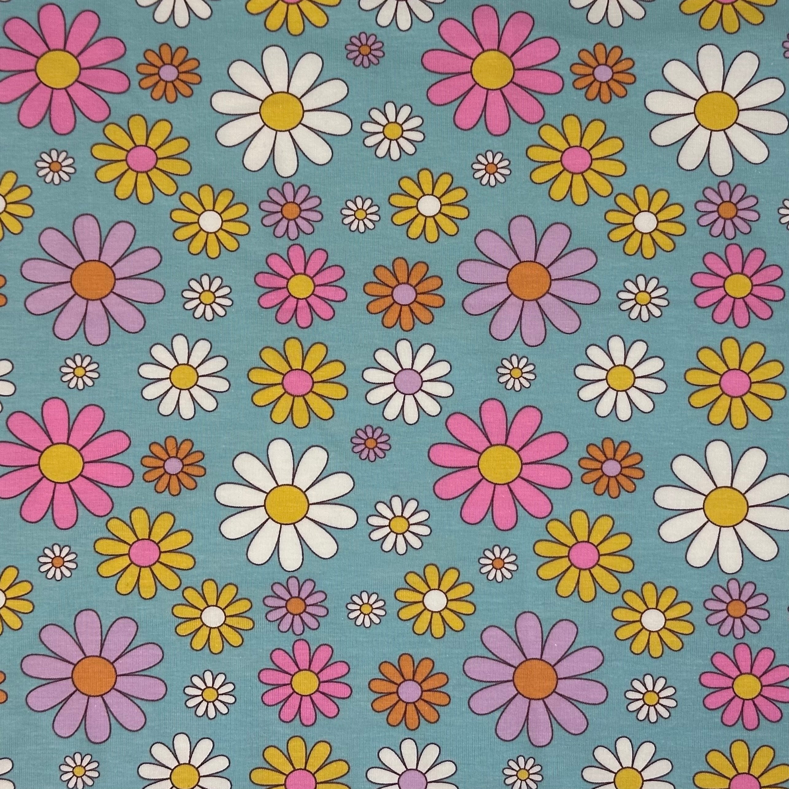 PUNTO ALGODÓN INFANTIL CAMPO DE FLORES AZUL