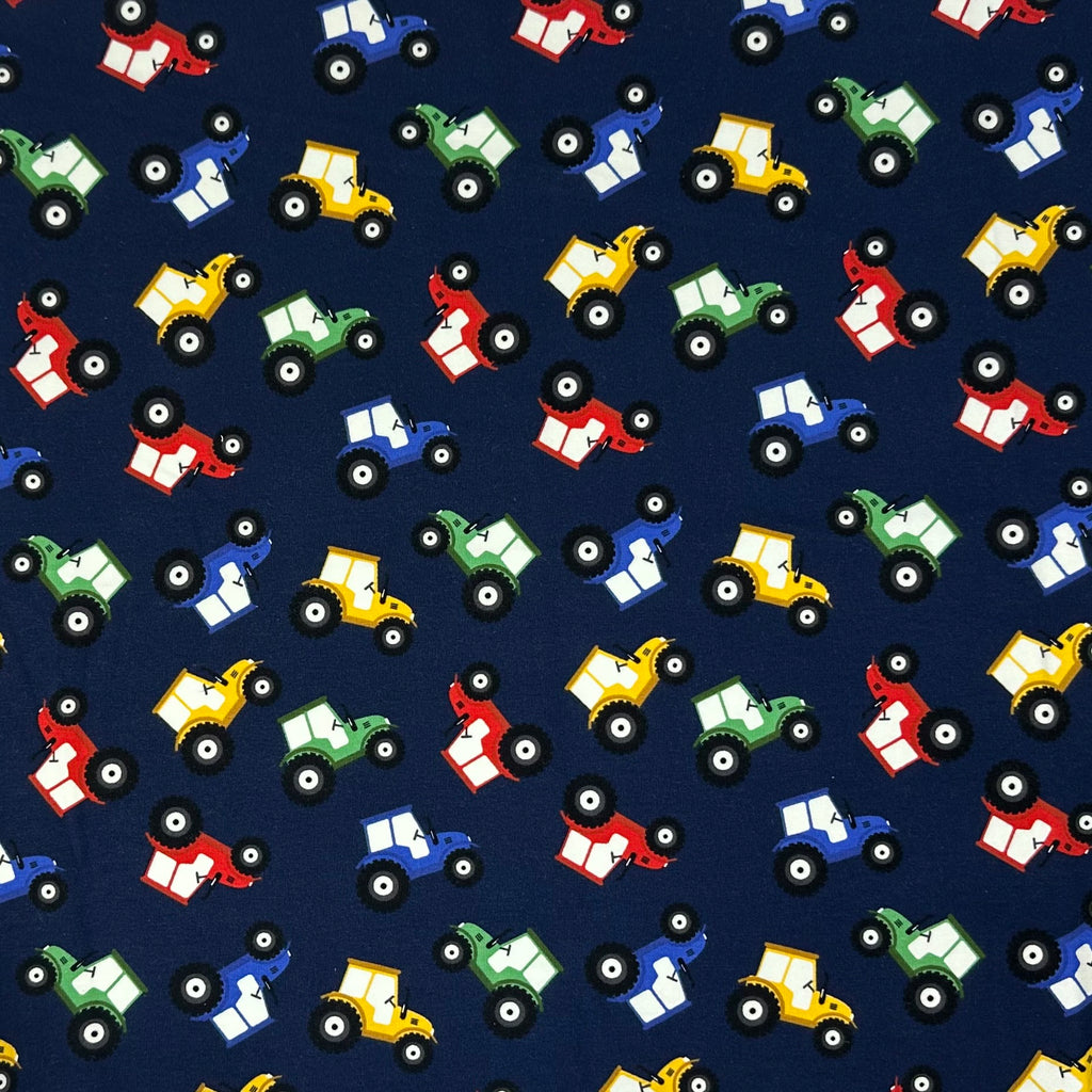 PUNTO ALGODÓN INFANTIL TRACTORES MULTICOLOR AZUL
