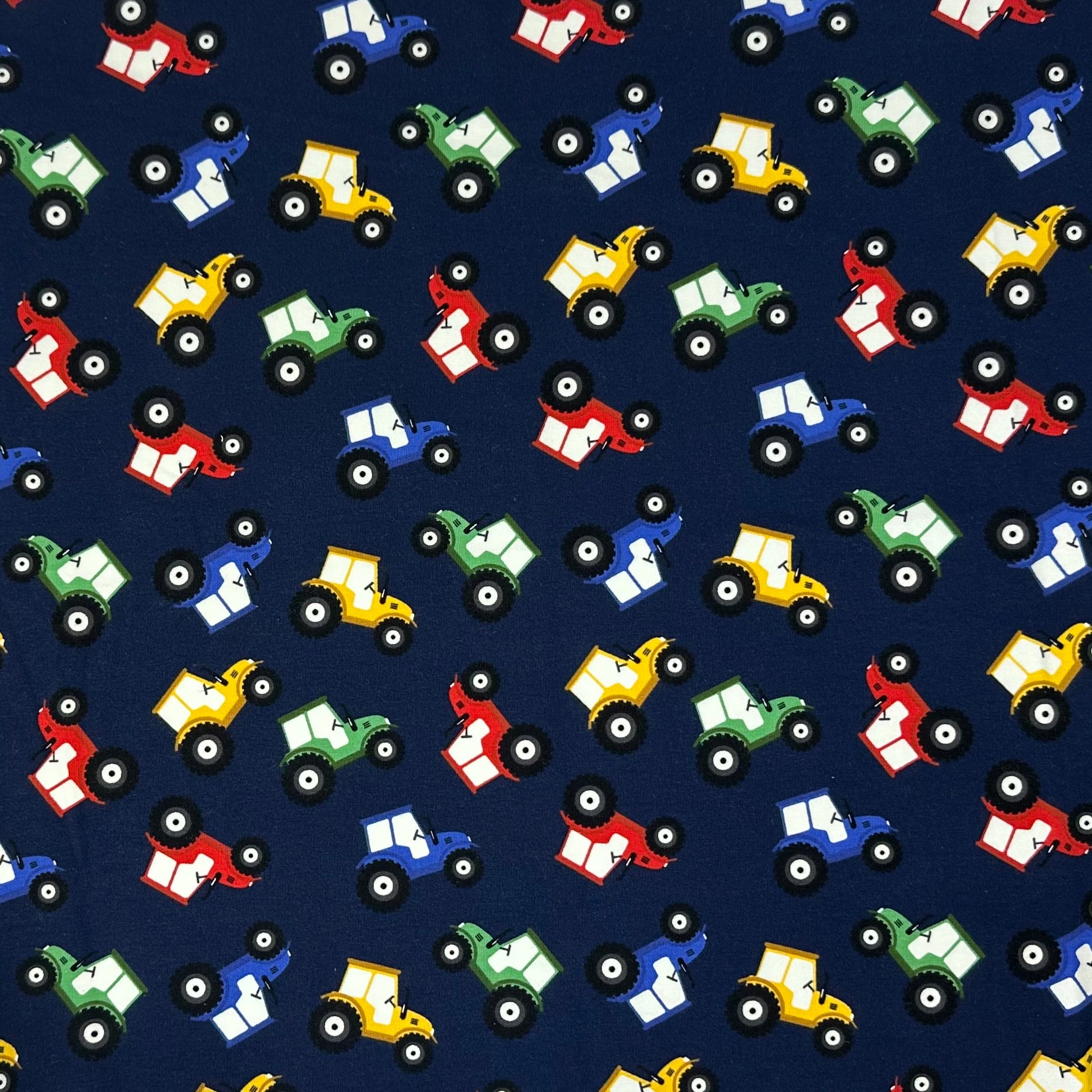 PUNTO ALGODÓN INFANTIL TRACTORES MULTICOLOR AZUL