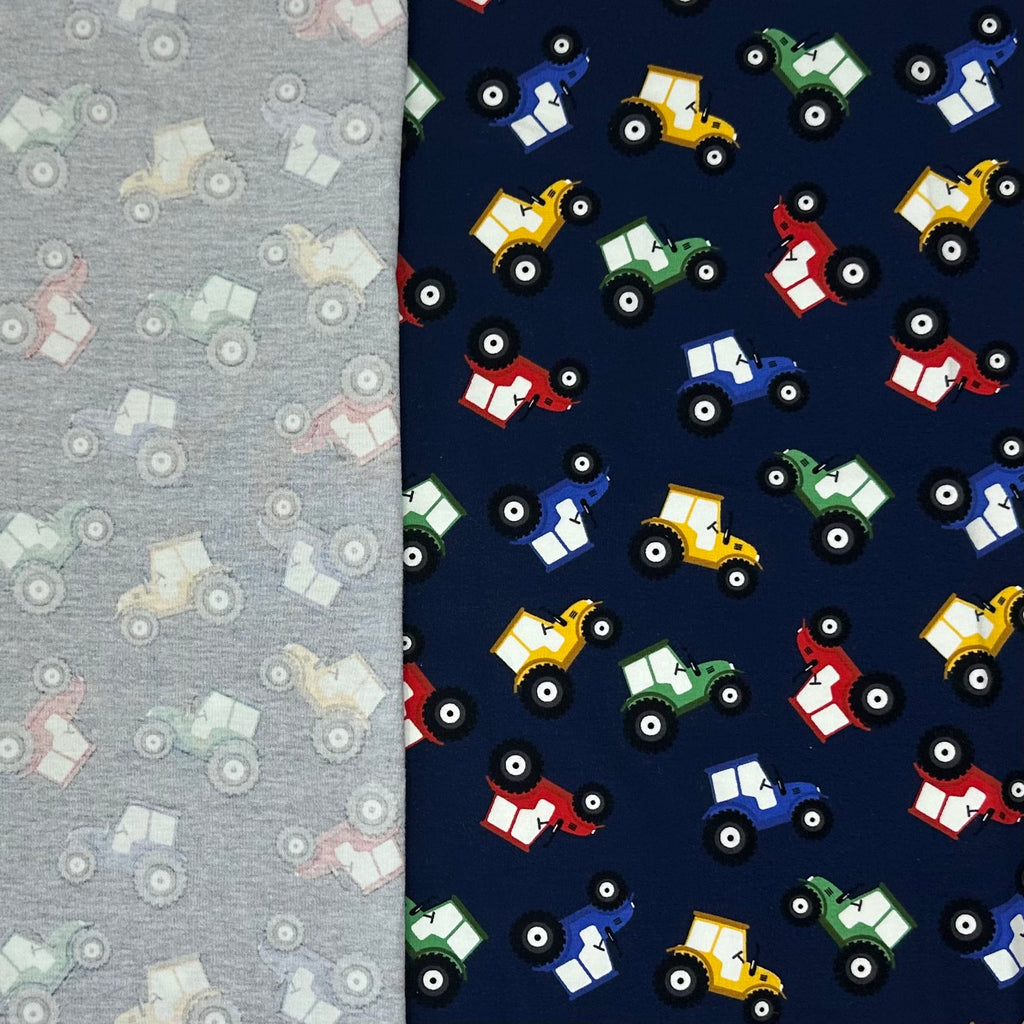 PUNTO ALGODÓN INFANTIL TRACTORES MULTICOLOR AZUL