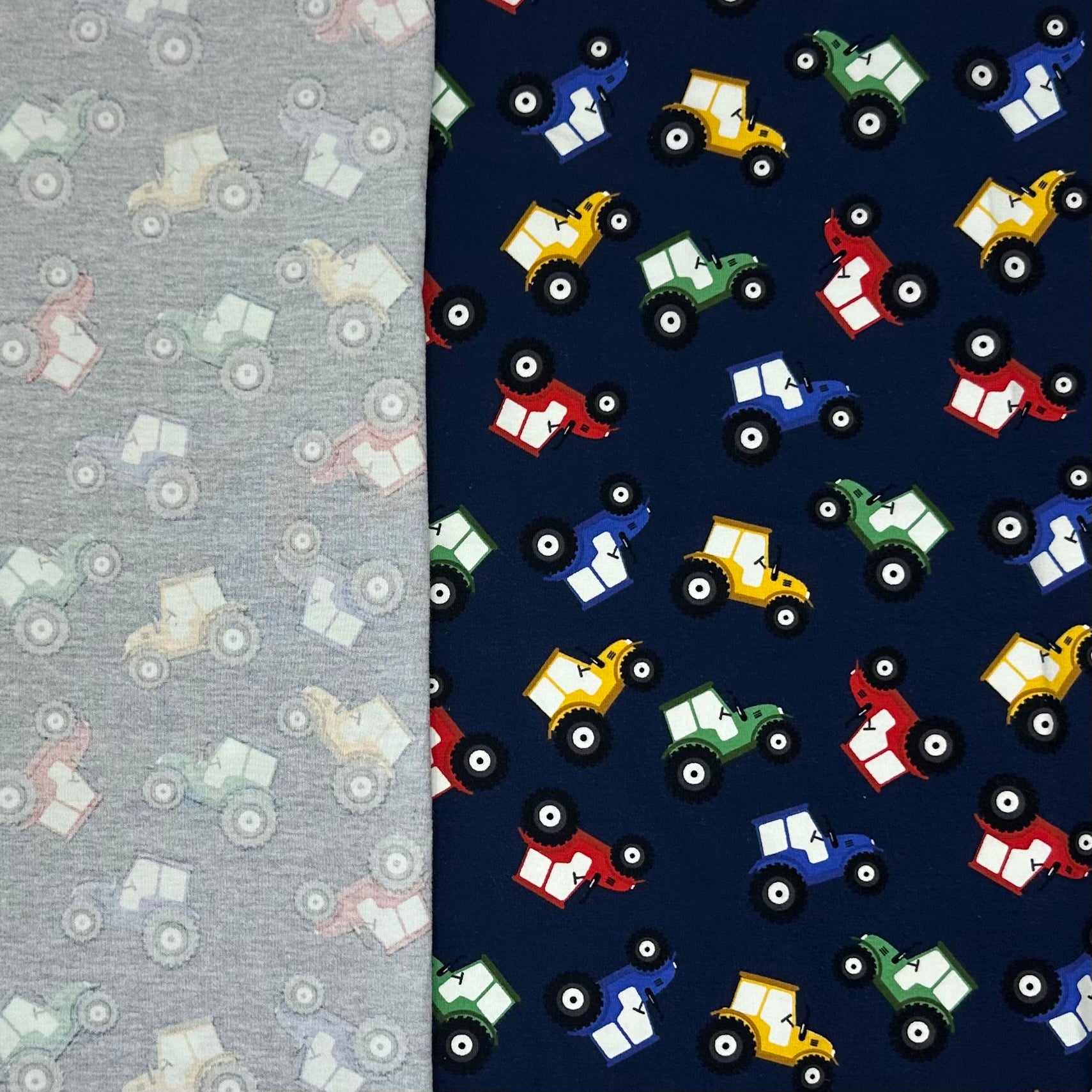 PUNTO ALGODÓN INFANTIL TRACTORES MULTICOLOR AZUL