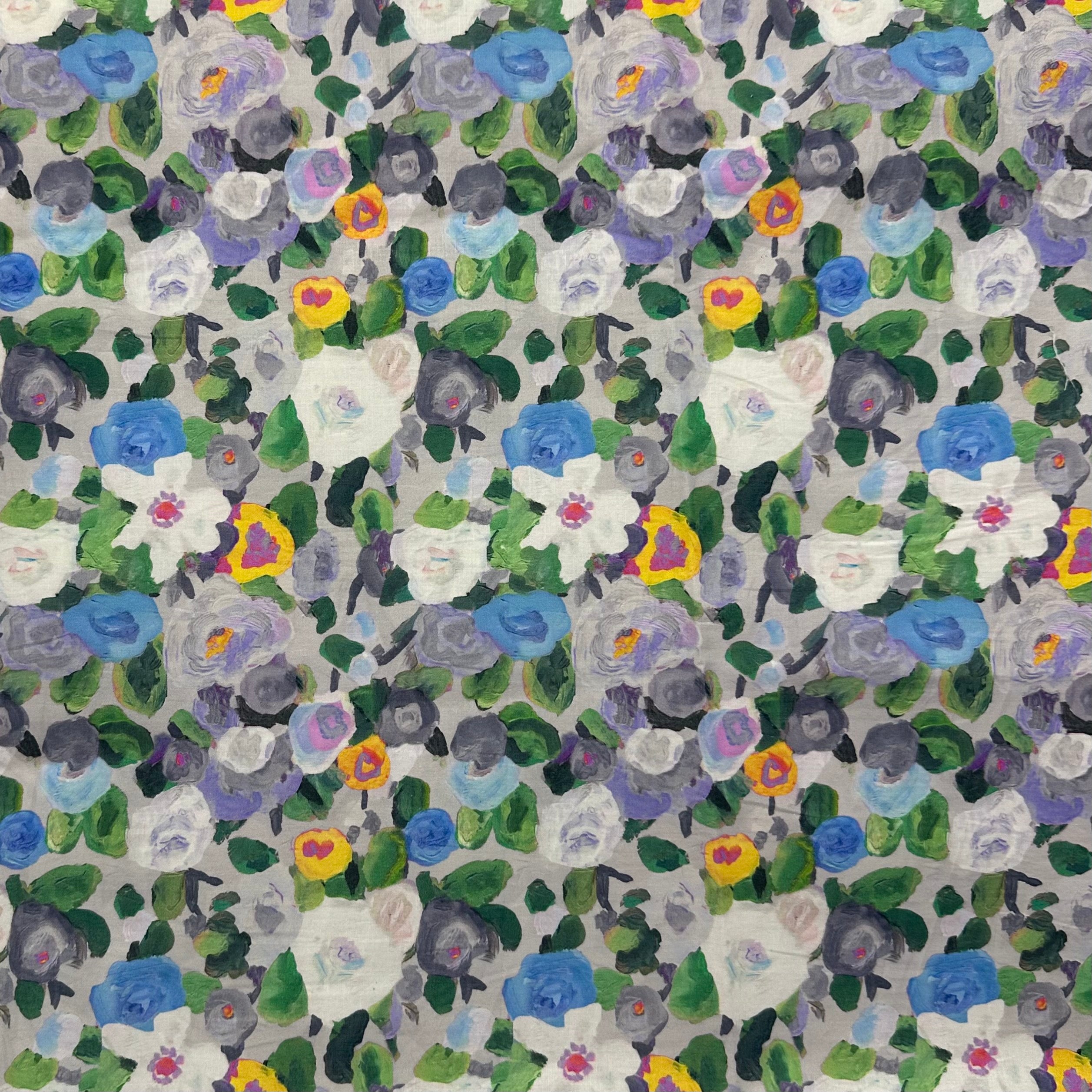 POPELÍN ESTAMPADO LIBERTY PINTURA DE FLORES