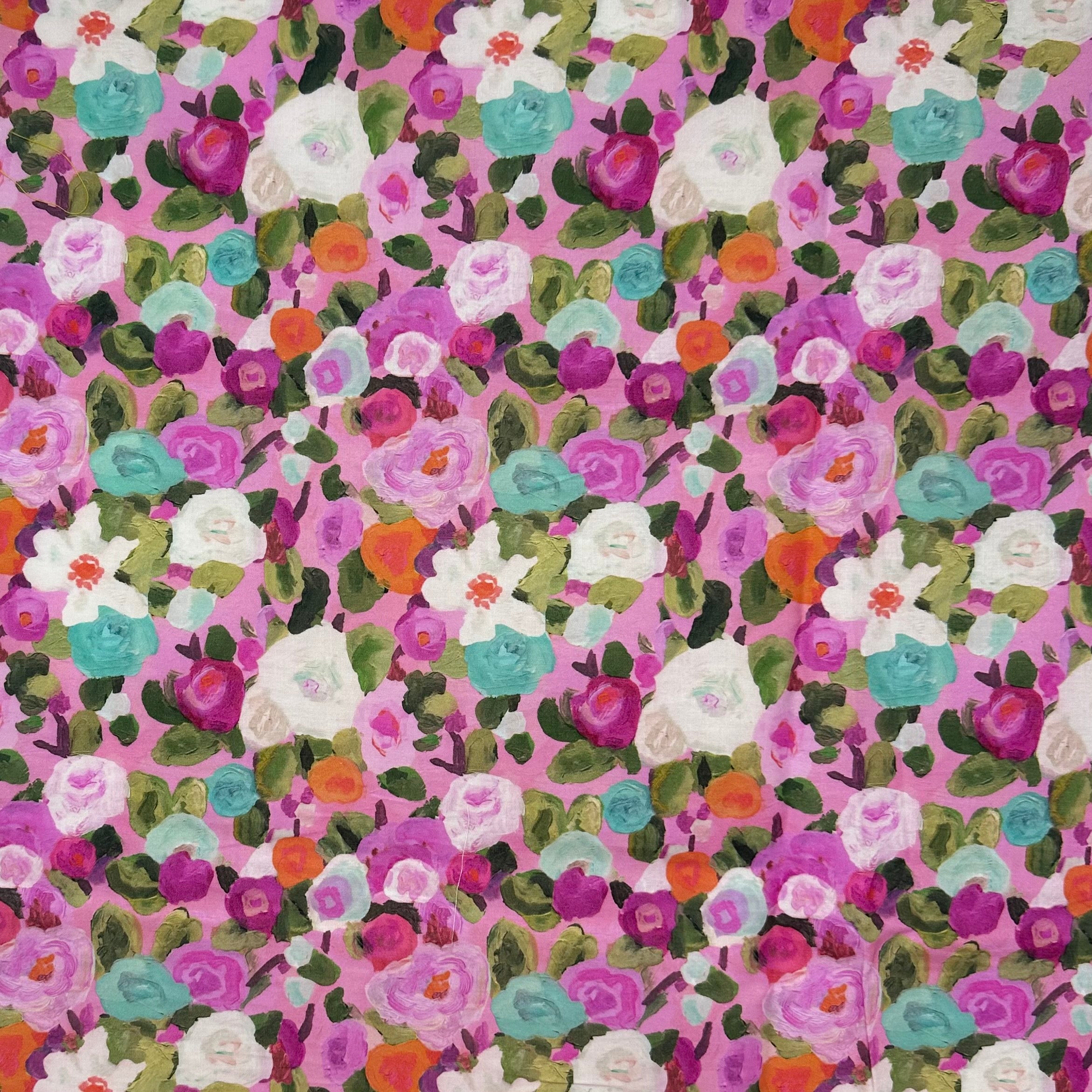 POPELÍN ESTAMPADO LIBERTY PINTURA ROSA