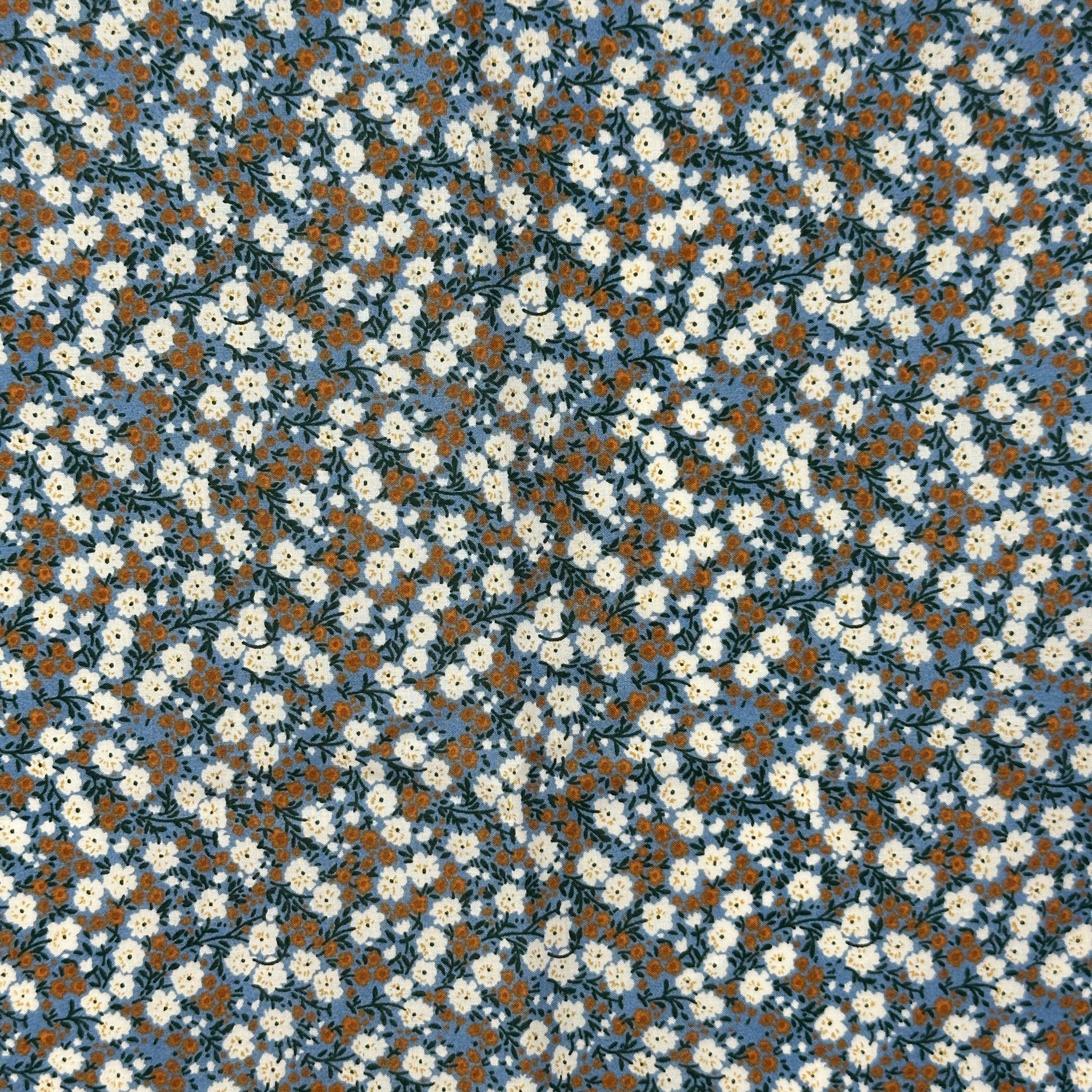 POP-LINE IMPRIMÉE LIBERTY AVEC MILLE FLEURS BLANCHES
