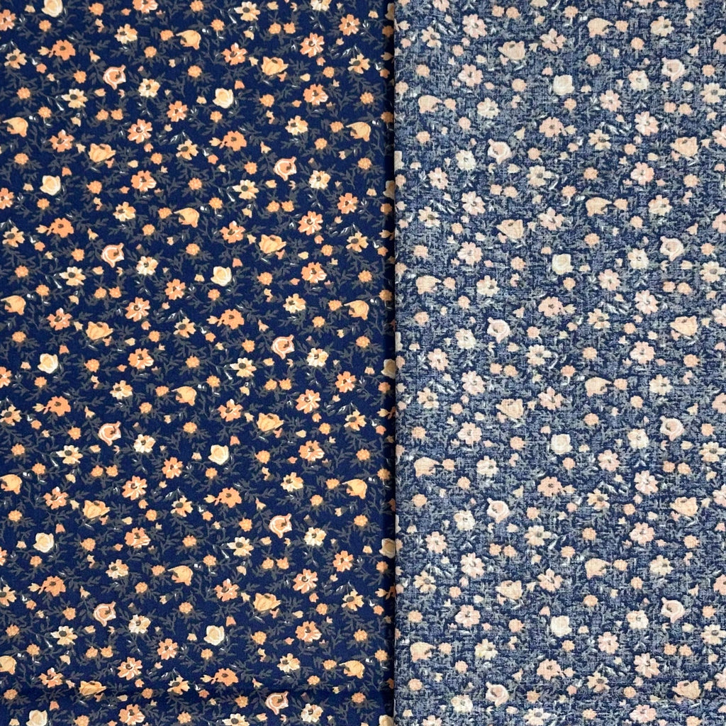 LIBERTY MILLE FLEURS ORANGE POPLIN IMPRIMÉ
