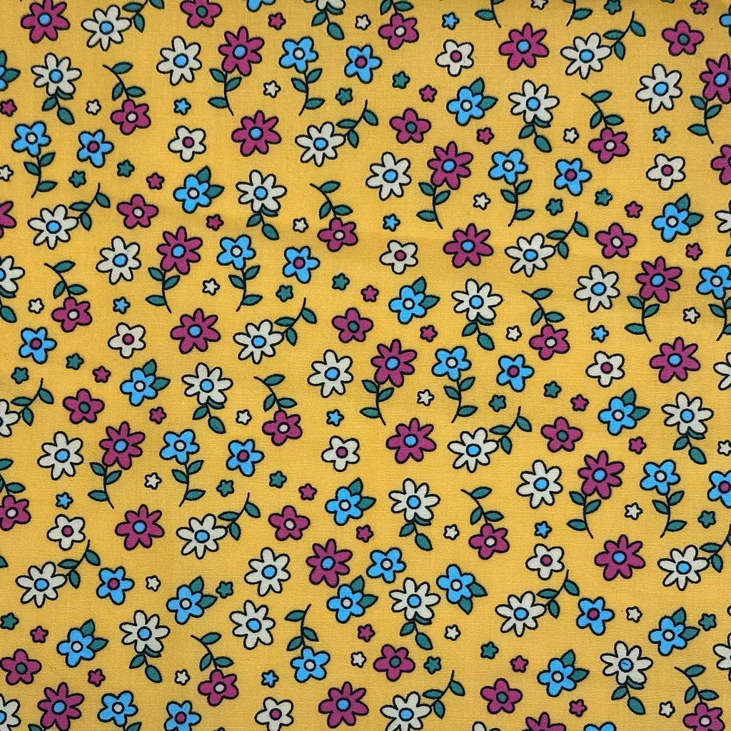 POPELÍN ESTAMPADO LIBERTY DIBUJO SOBRE MOSTAZA