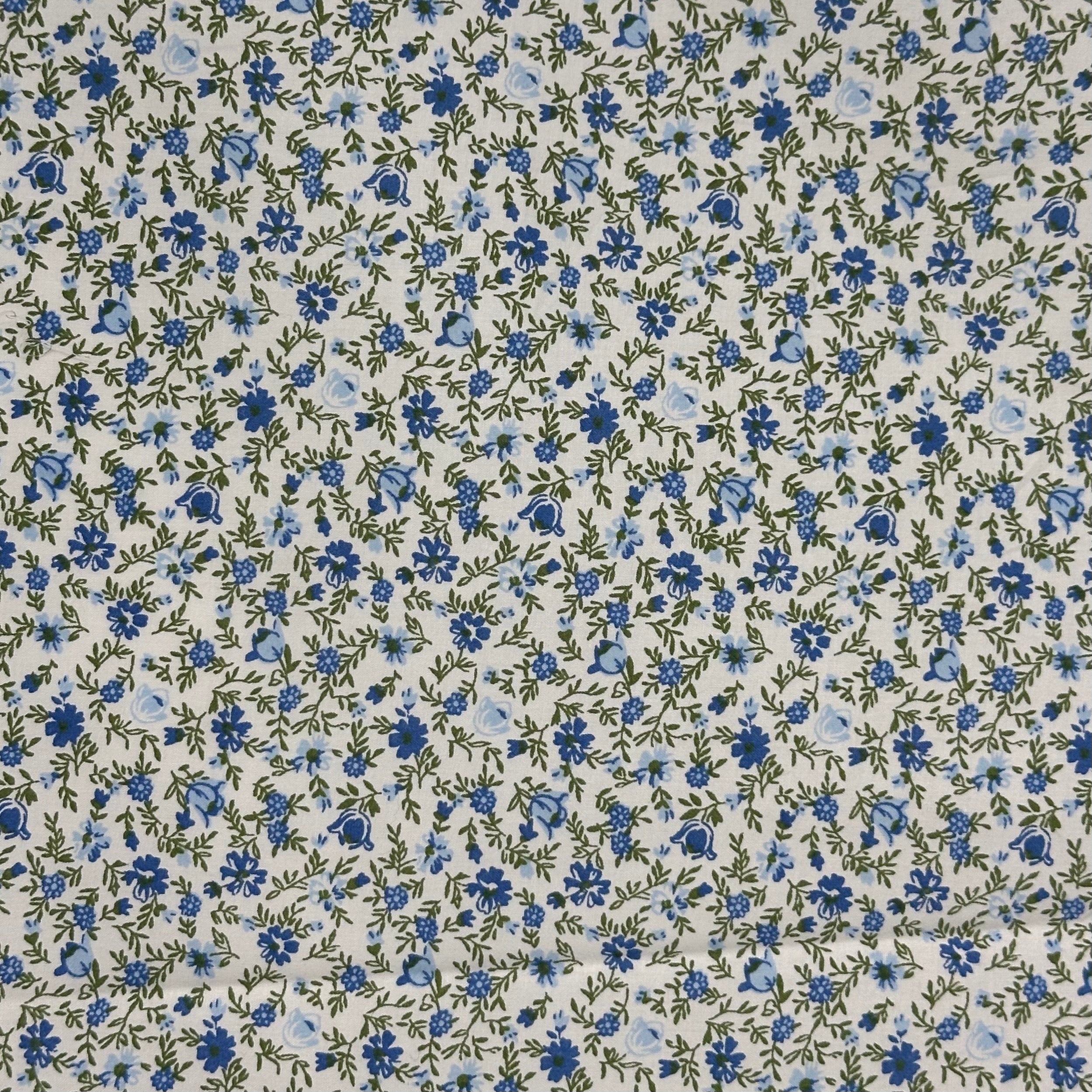 LIBERTY MICRO FLORAL PRINTED POPLIN BLUE