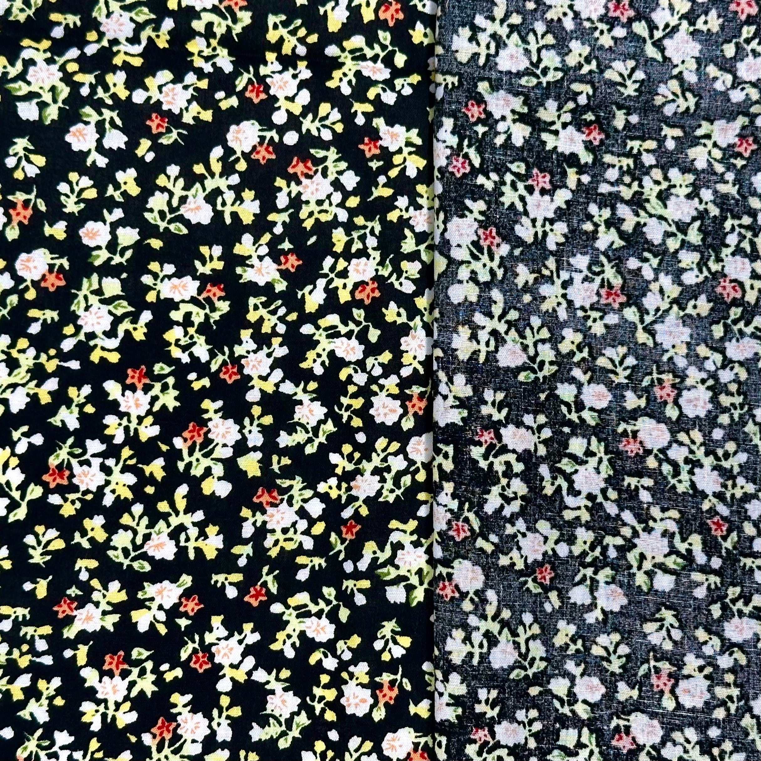 POPELÍN ESTAMPADO LIBERTY MICRO FLORAL EN NEGRO