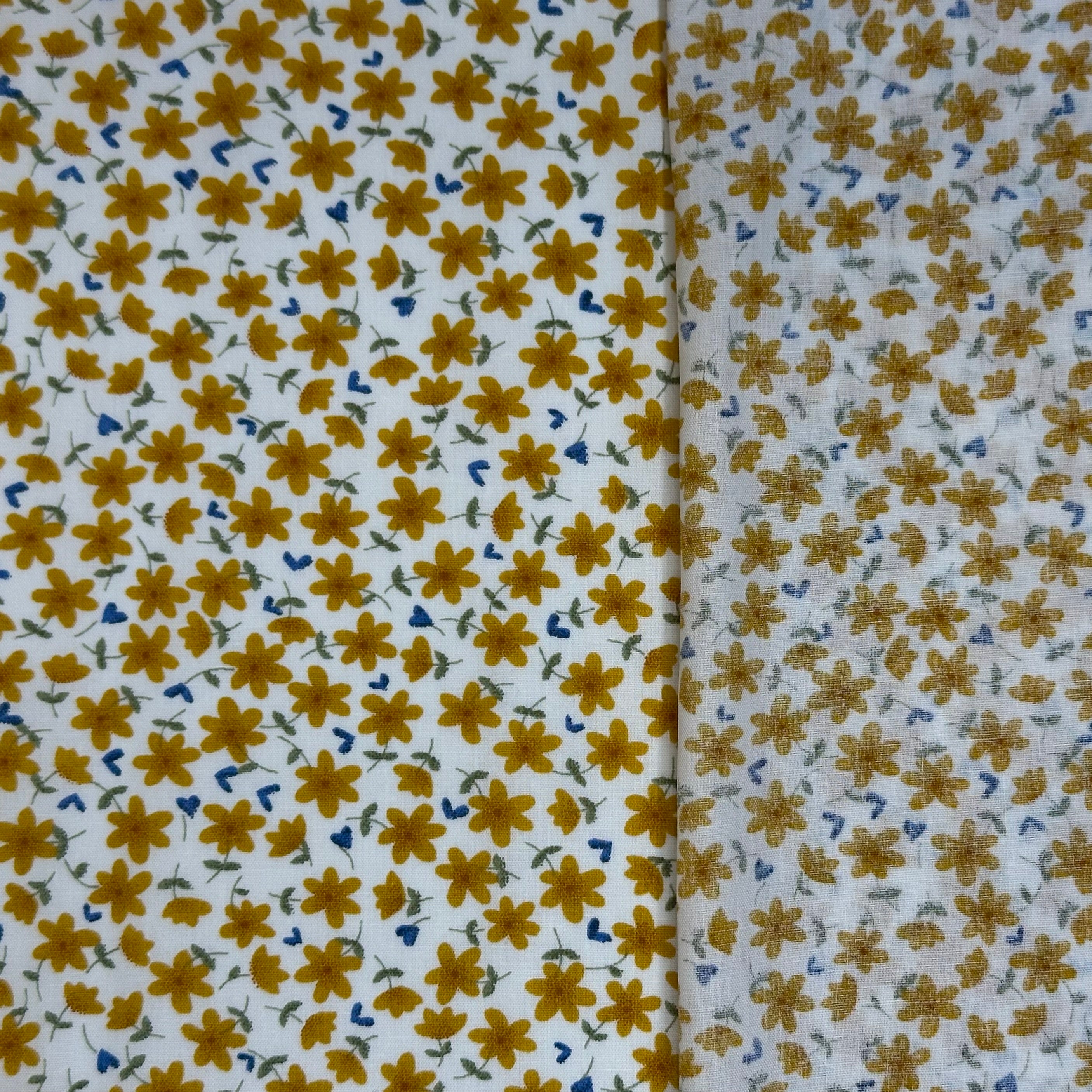 Popeline imprimée Liberty avec cent marguerites jaunes