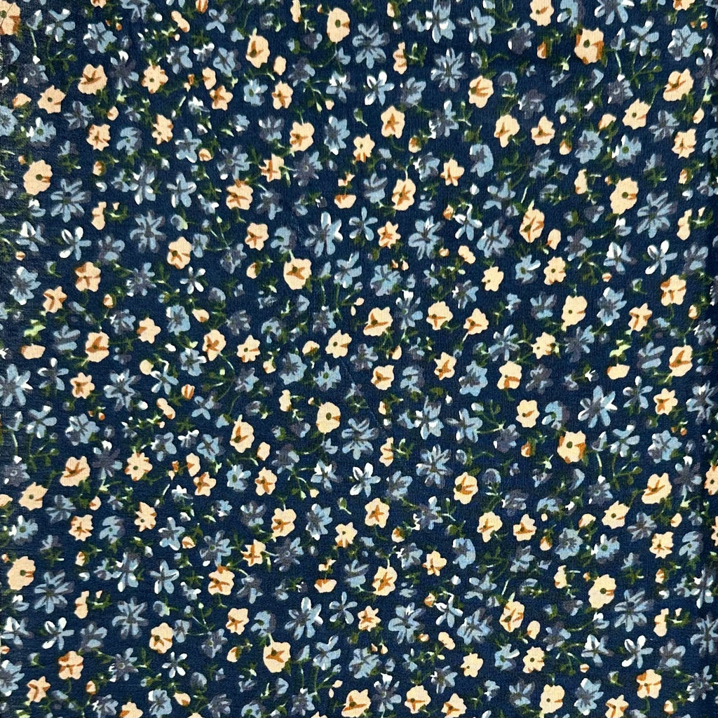 POP-LINE IMPRIMÉE LIBERTY CENT FLEURS MARINE