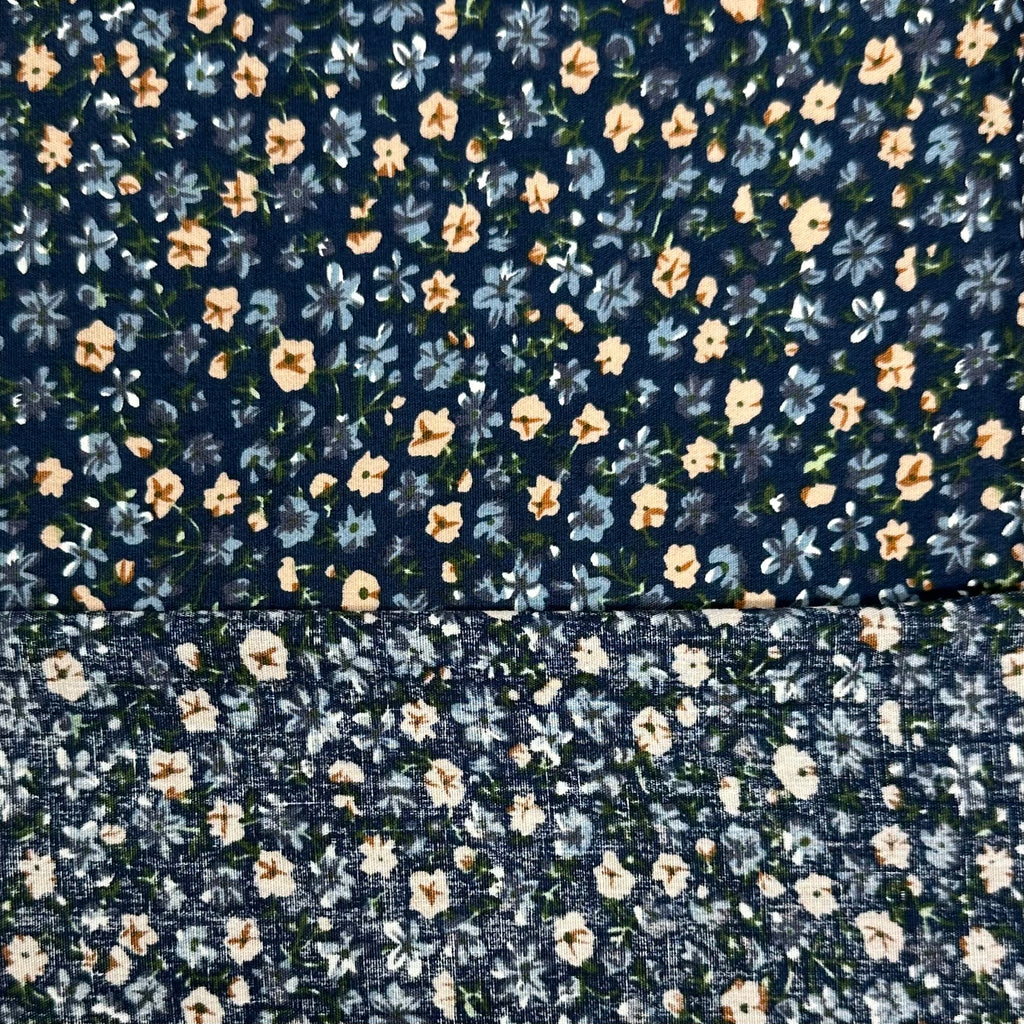 POP-LINE IMPRIMÉE LIBERTY CENT FLEURS MARINE
