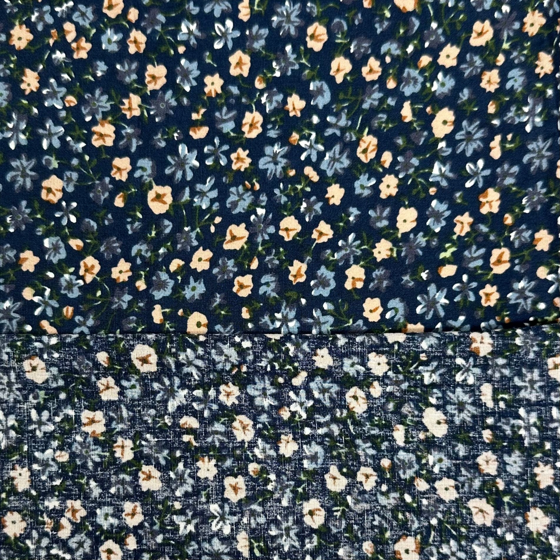 POP-LINE IMPRIMÉE LIBERTY CENT FLEURS MARINE