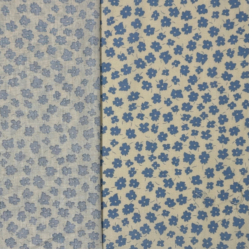 Popeline imprimée Liberty à cent fleurs bleu ciel