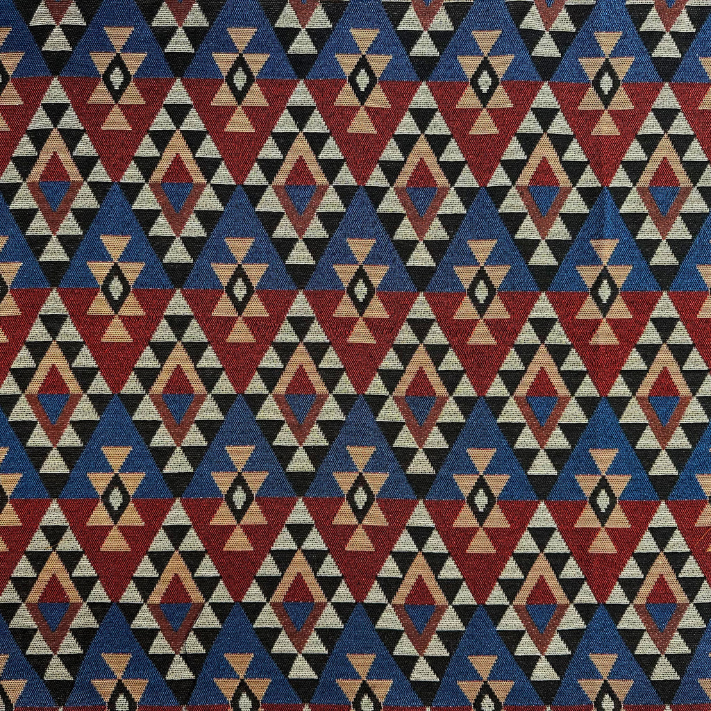 GOBELINO GEOMÉTRICO AZUL-ROJO