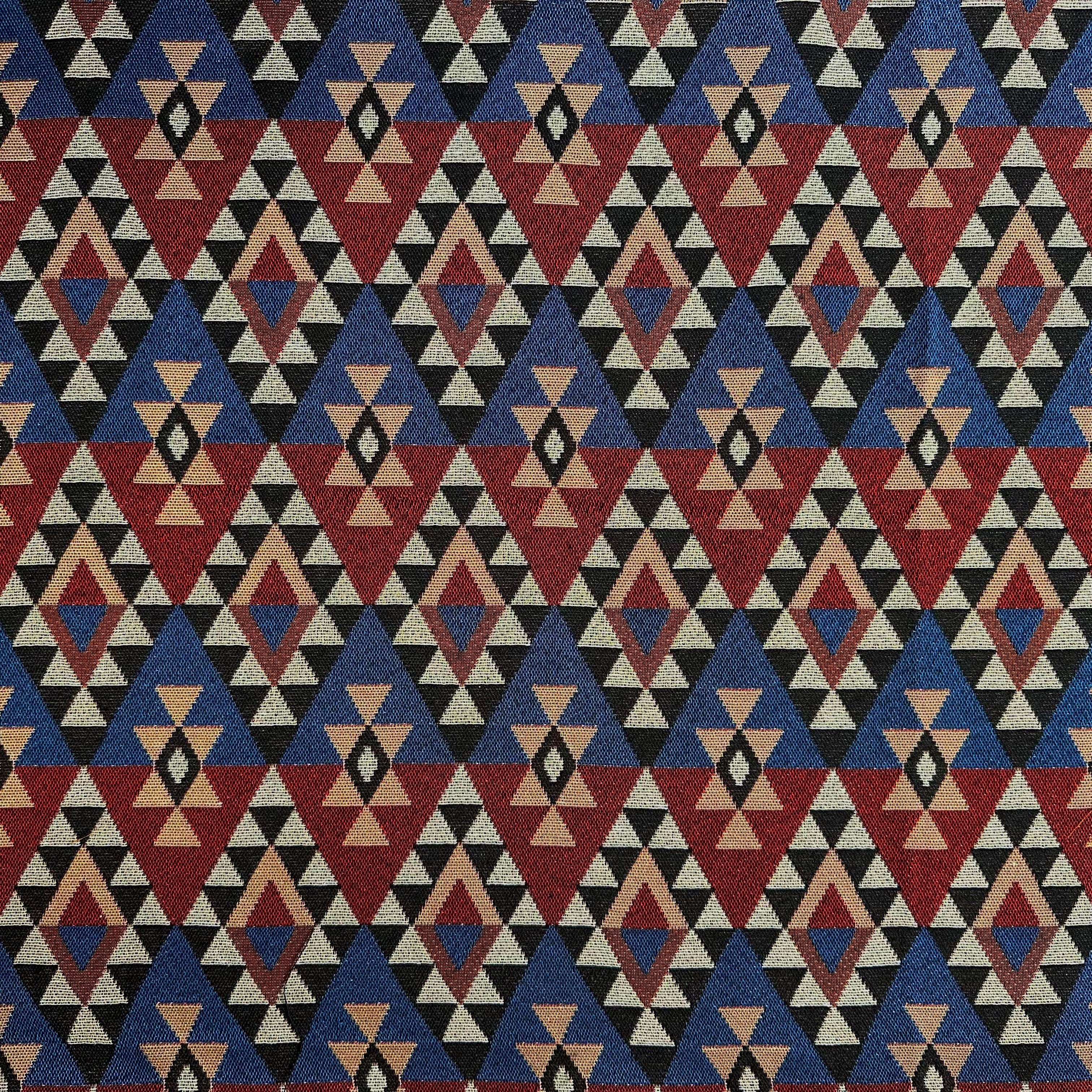 GOBELINO GEOMÉTRICO AZUL-ROJO