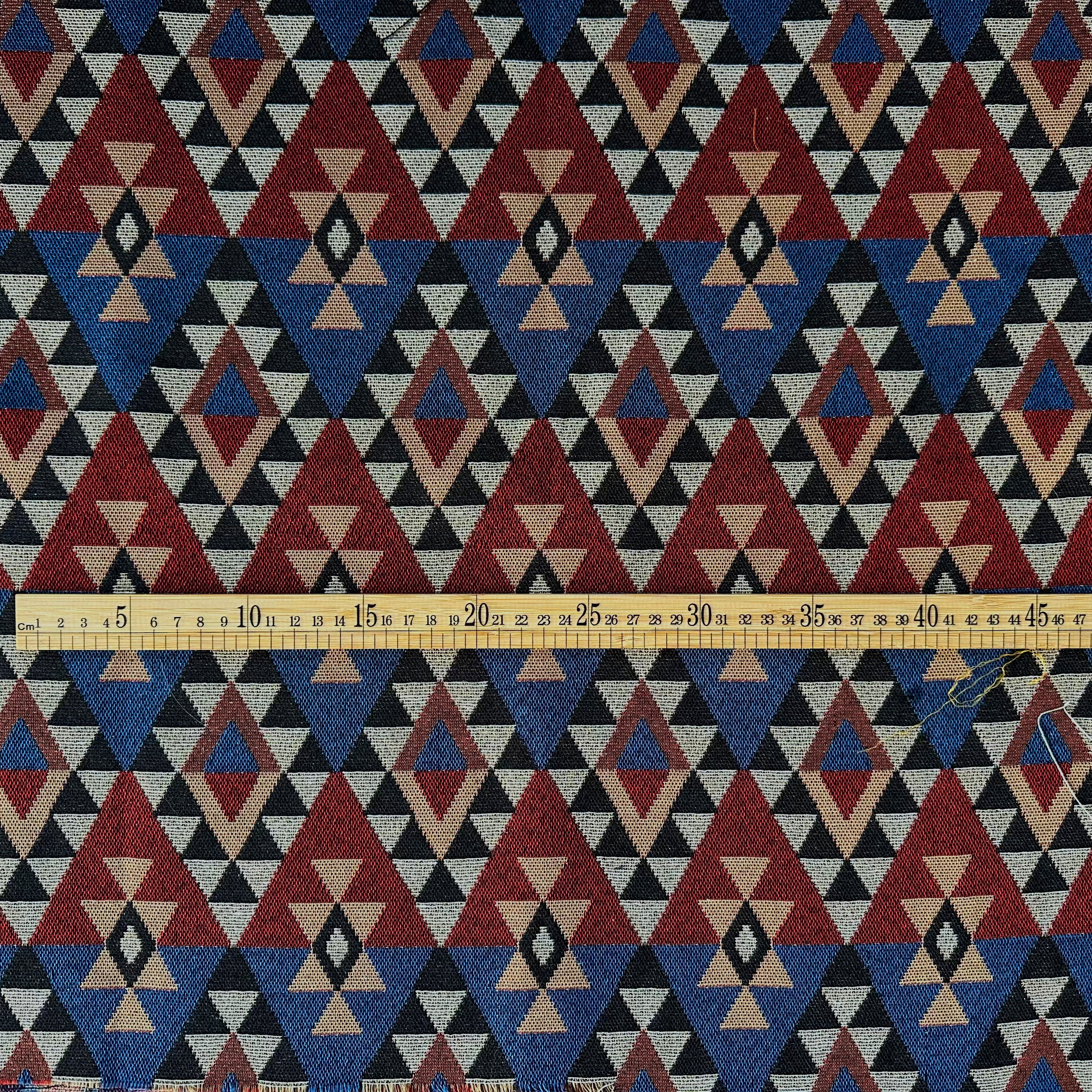 GOBELINO GEOMÉTRICO AZUL-ROJO